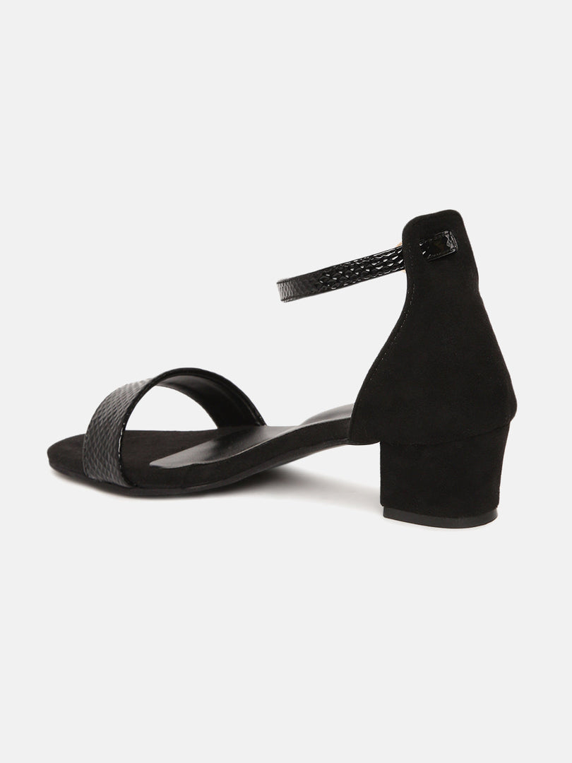 Ankle strap black block heel