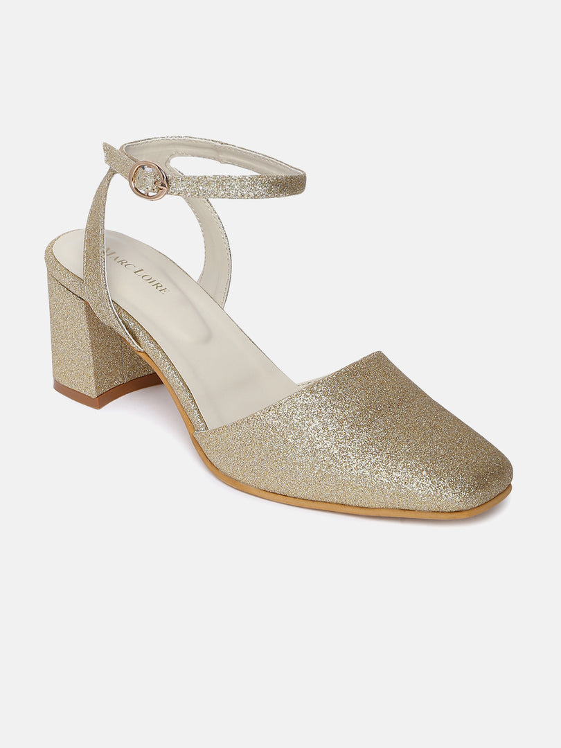 Shimmer Block Heels