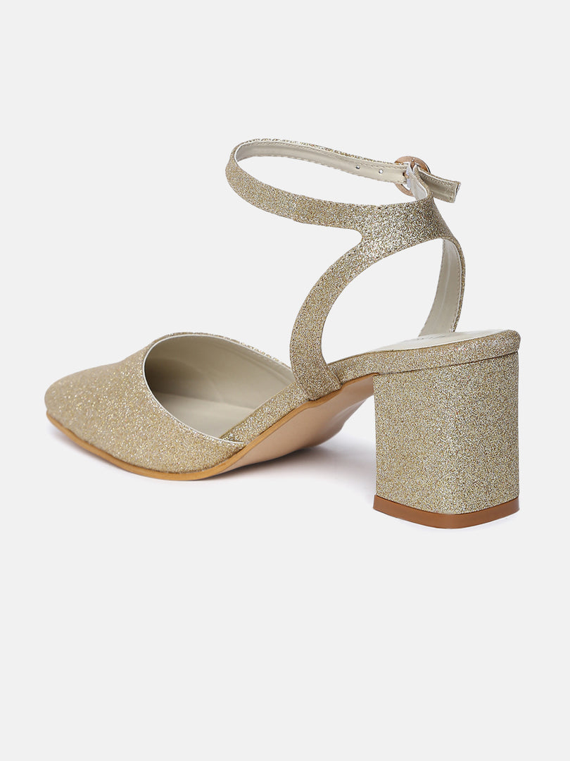 Shimmer Block Heels