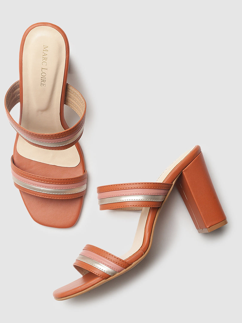 Striped Solid Heels