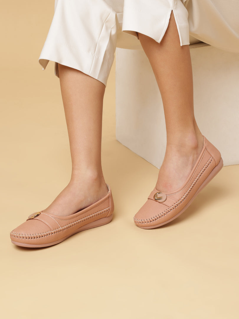 Textured-Slip-On-Ballerinas