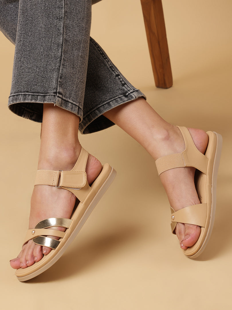 Solid-Velcro-One Toe Flats