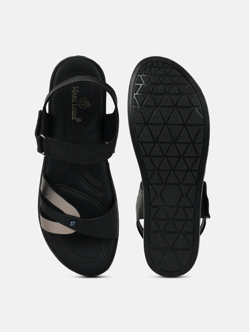 Solid-Velcro-One Toe Flats