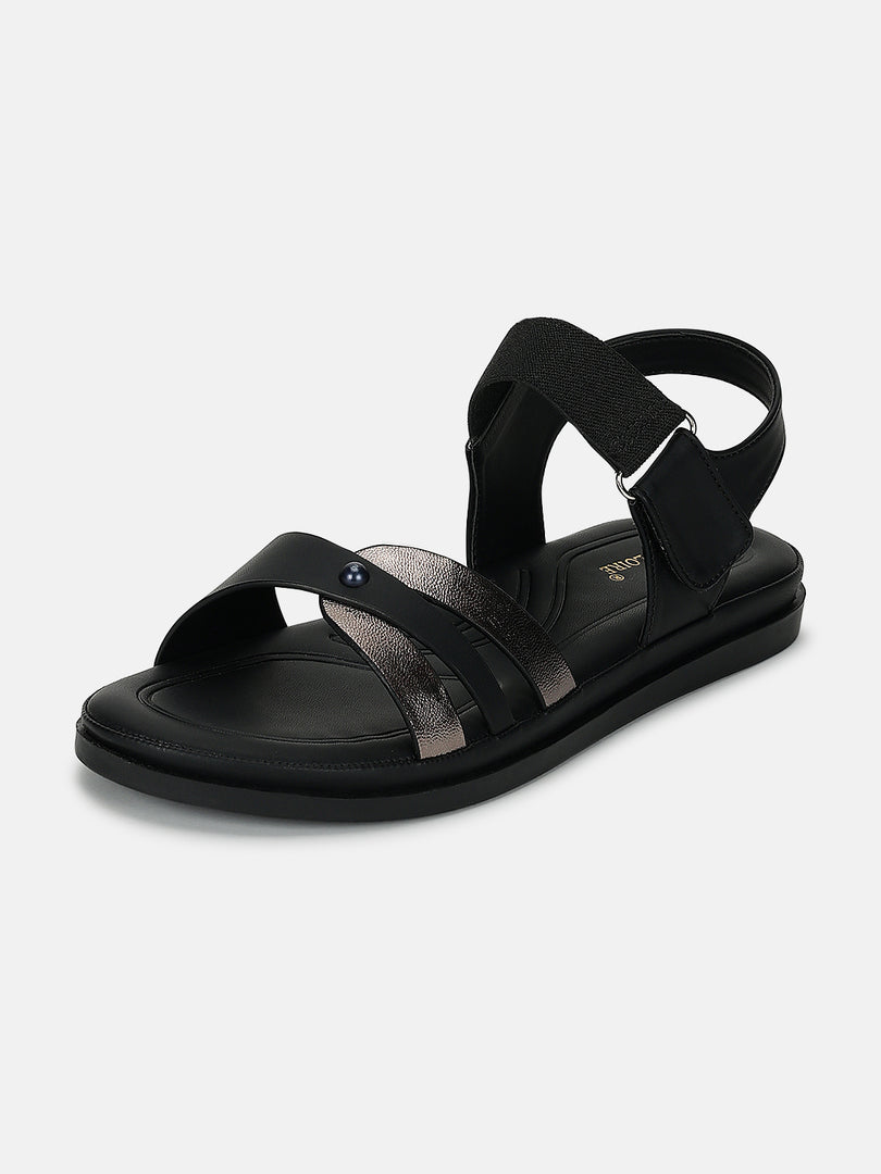 Solid-Velcro-One Toe Flats
