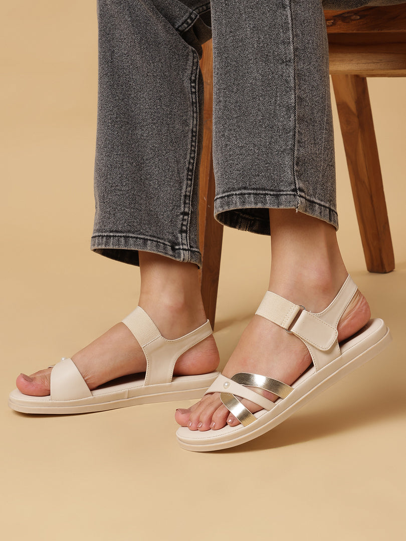 Solid-Velcro-One Toe Flats