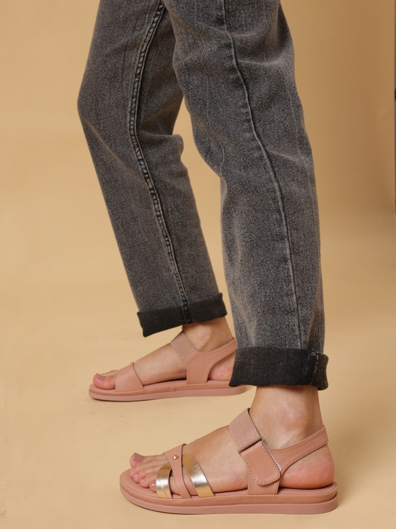 Solid-Velcro-One Toe Flats