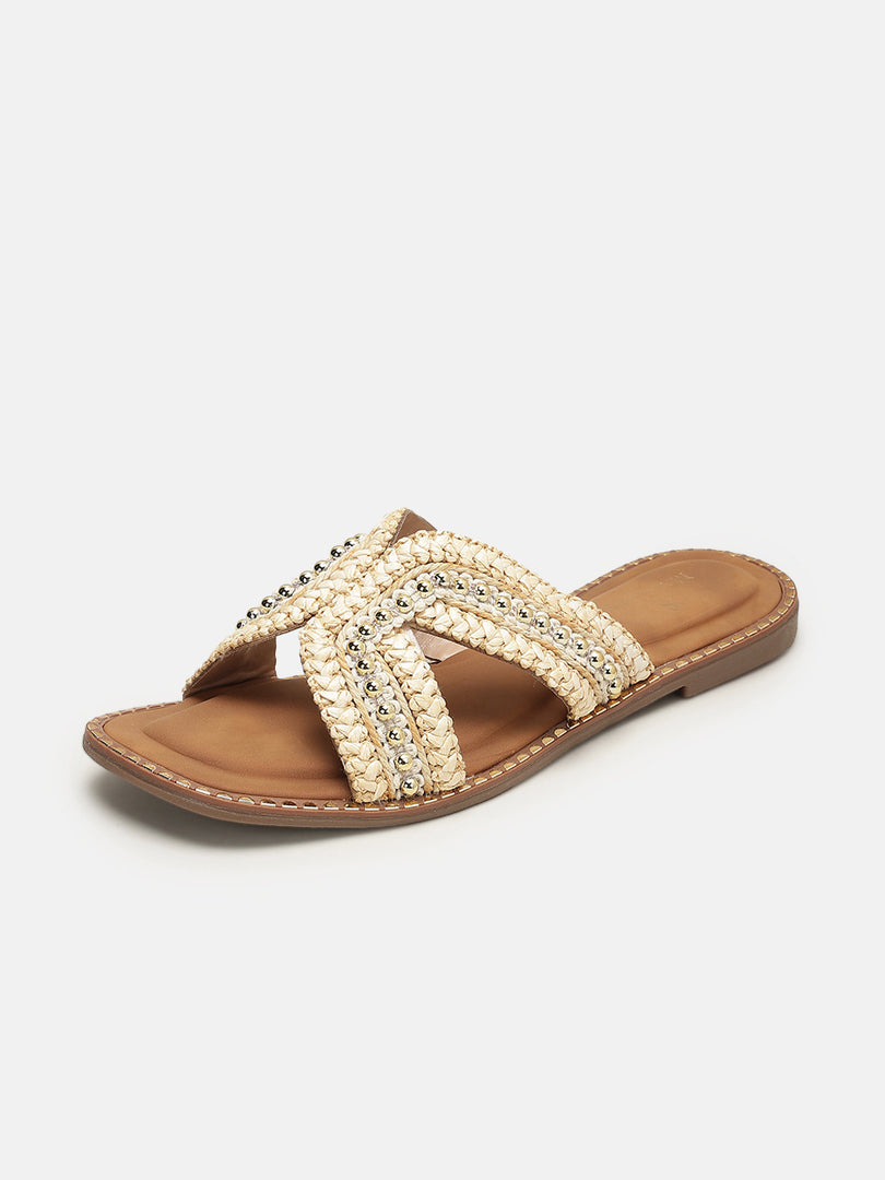 Embellished-Party-Open Toe Flats
