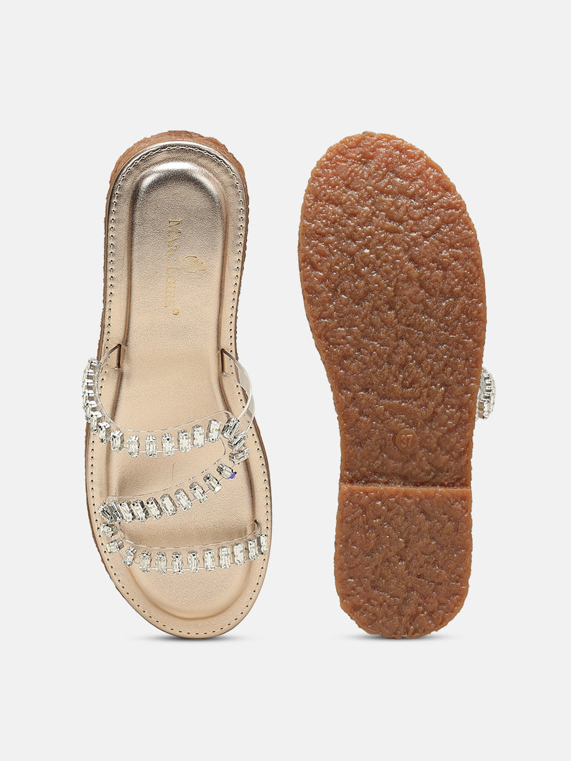 Embellished-Party-Open Toe Flats