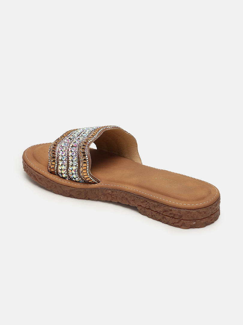 Embellished-Party-Open Toe Flats