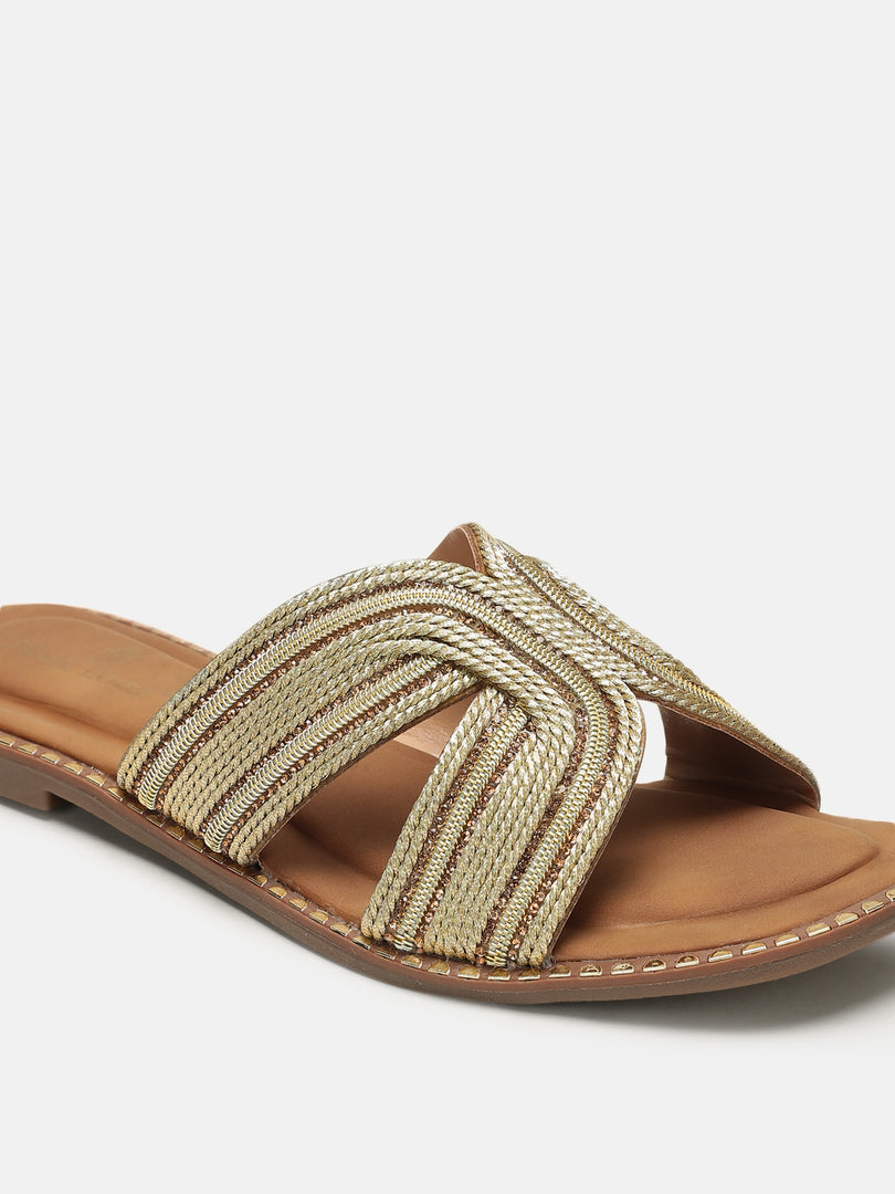 Embellished-Party-Open Toe Flats