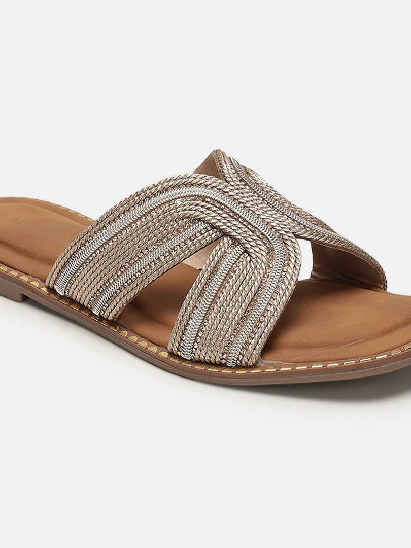 Embellished-Party-Open Toe Flats