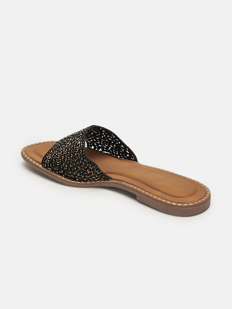 Embellished-Party-Open Toe Flats