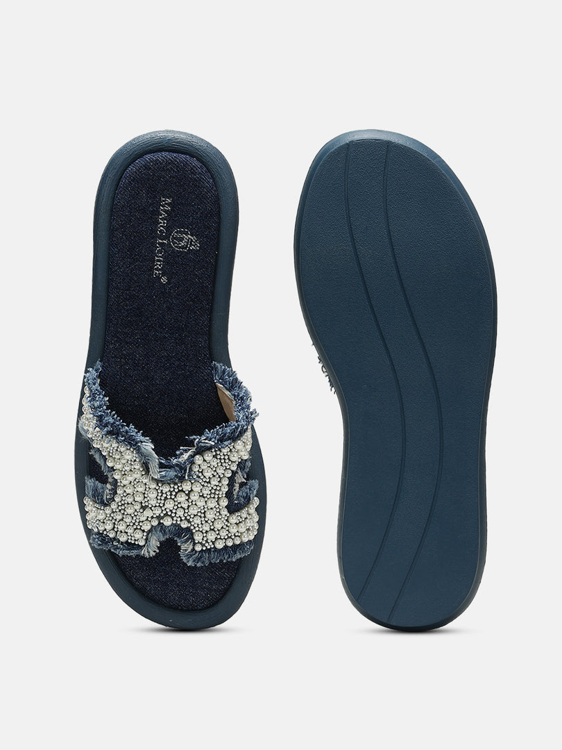 Embellished-Party-Open Toe Flats