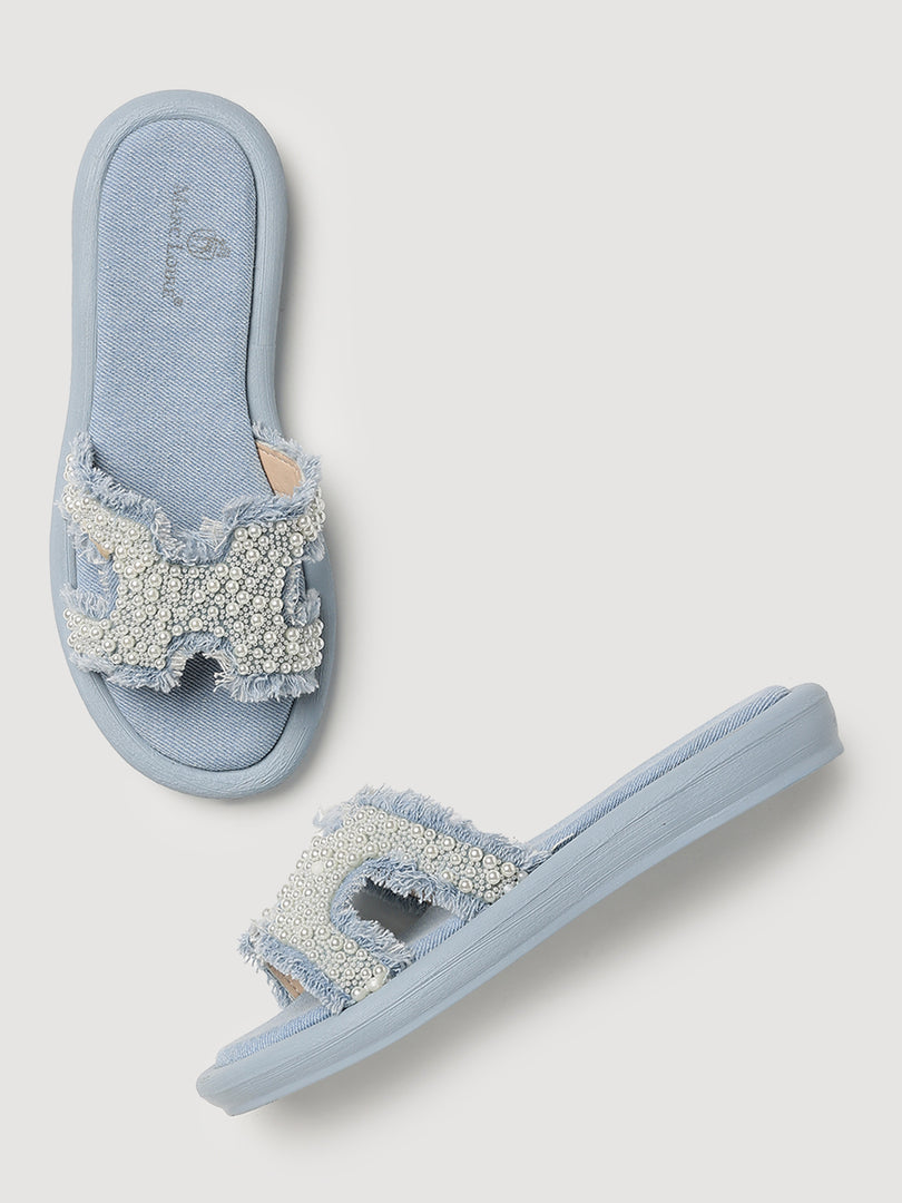 Embellished-Party-Open Toe Flats