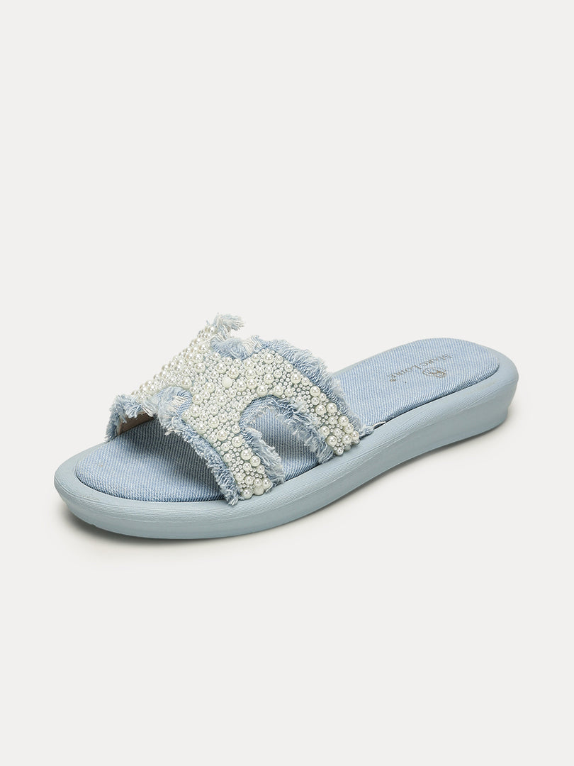 Embellished-Party-Open Toe Flats