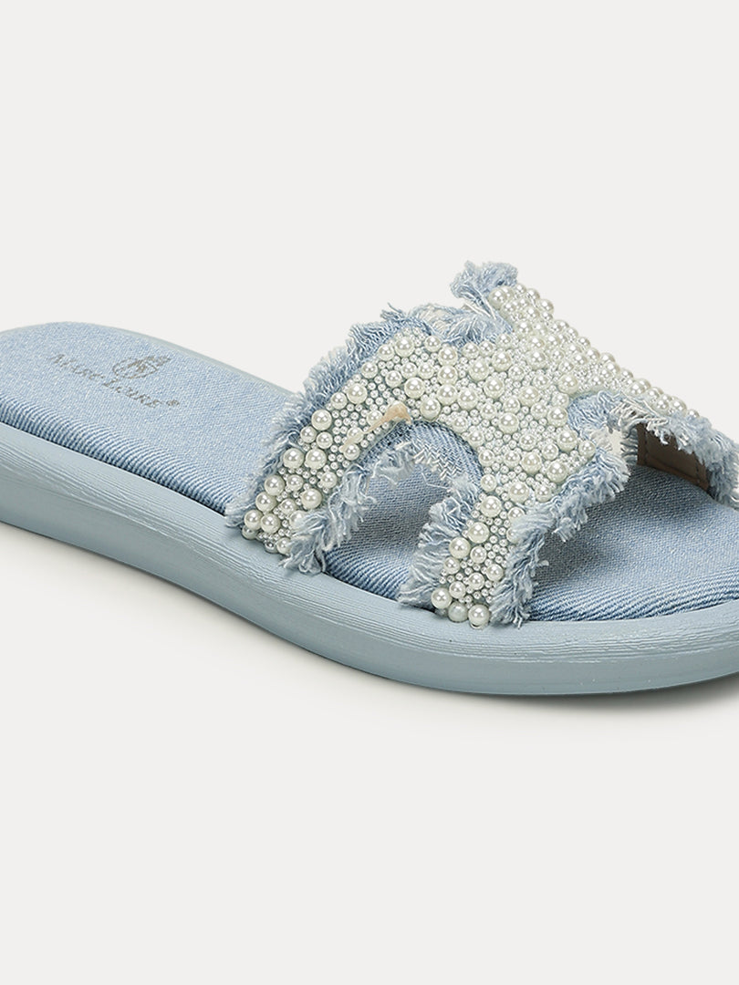 Embellished-Party-Open Toe Flats