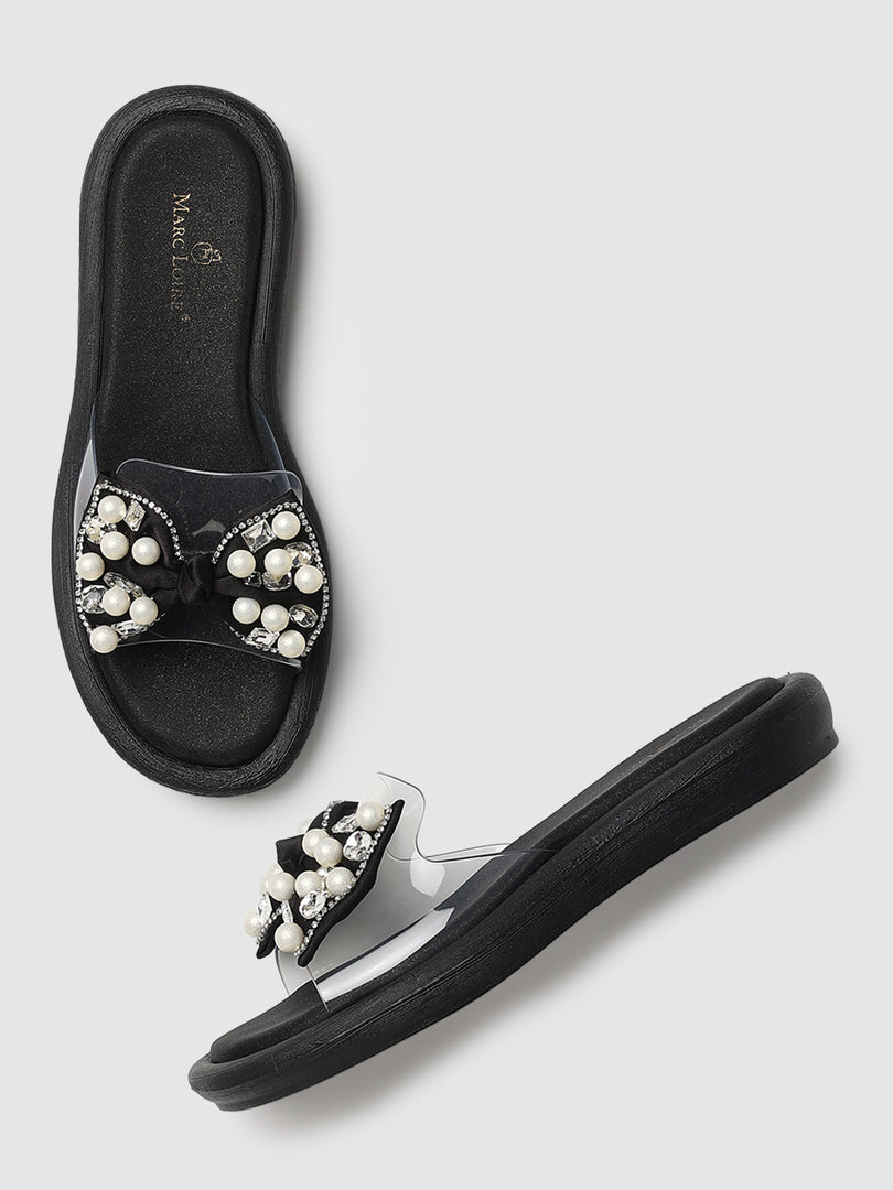 Embellished-Party-Open Toe Flats