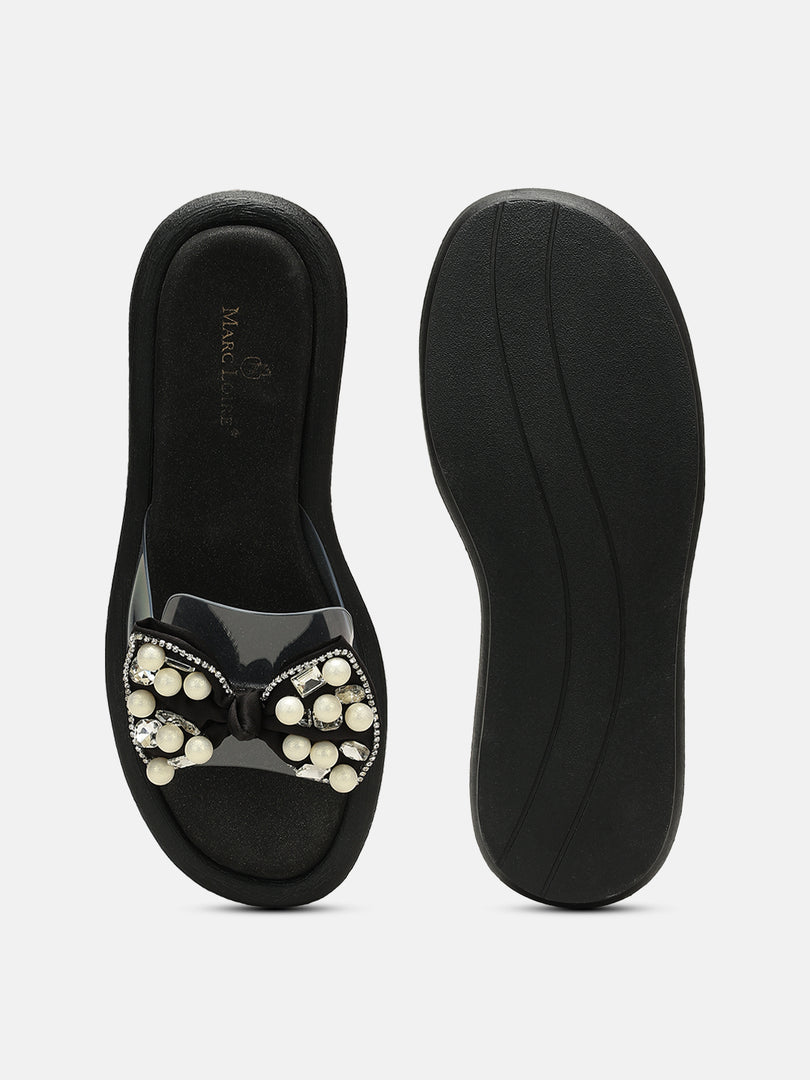 Embellished-Party-Open Toe Flats
