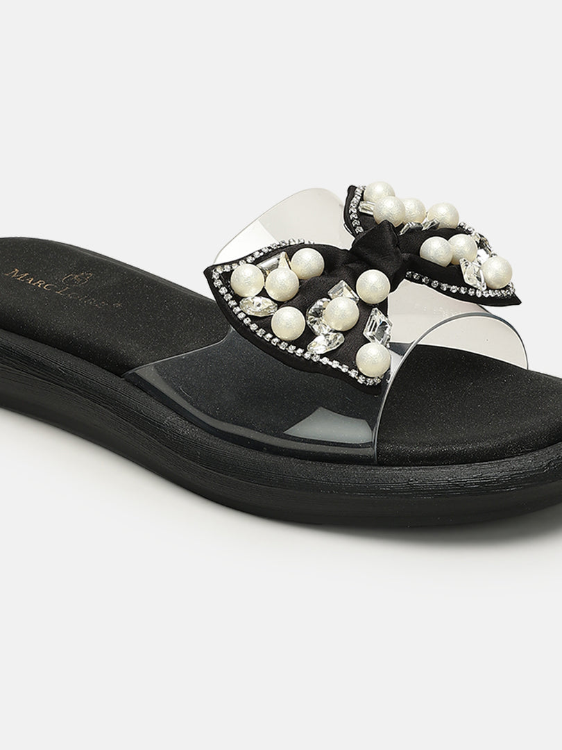 Embellished-Party-Open Toe Flats