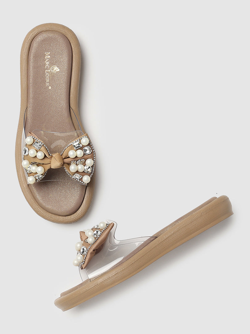 Embellished-Party-Open Toe Flats