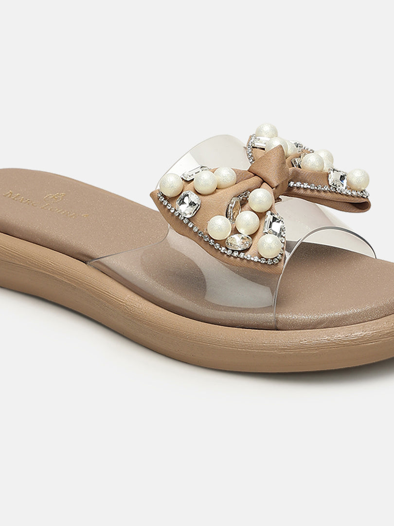 Embellished-Party-Open Toe Flats