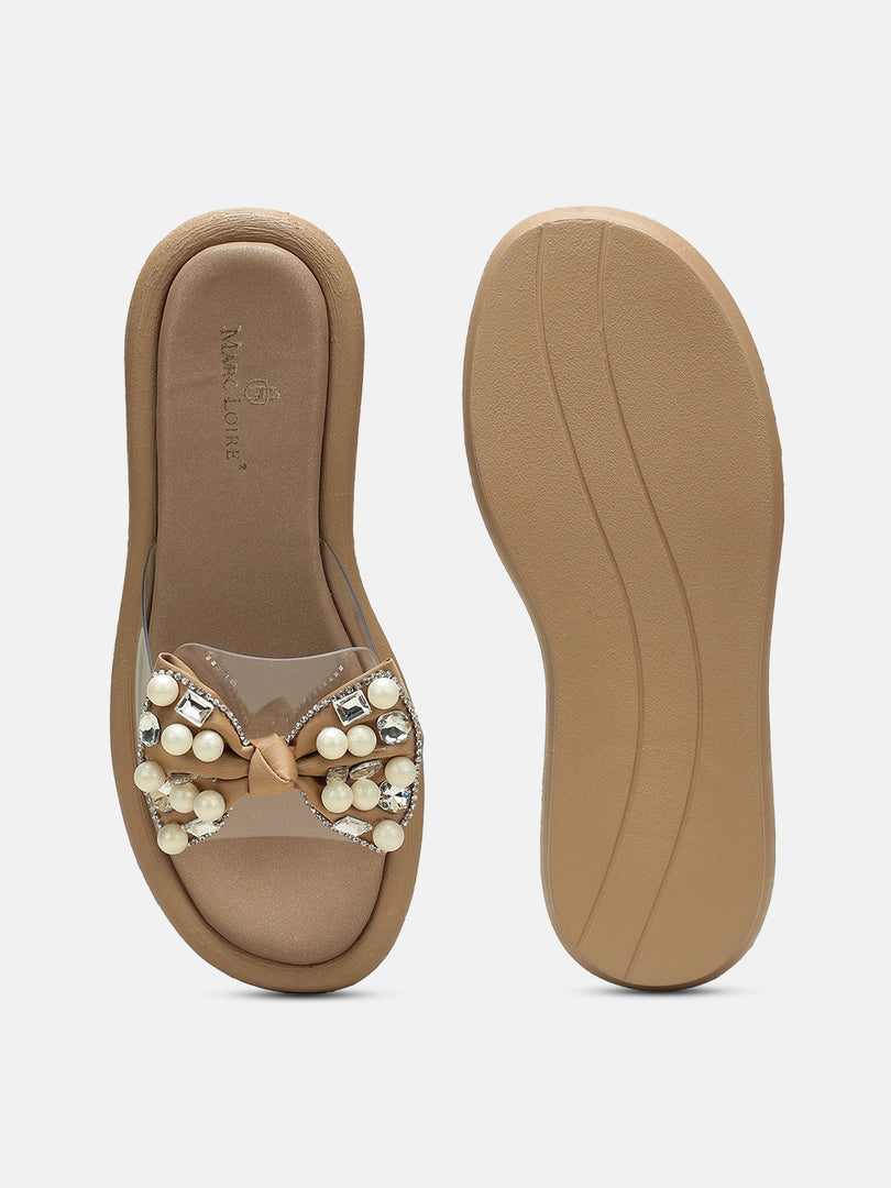 Embellished-Party-Open Toe Flats
