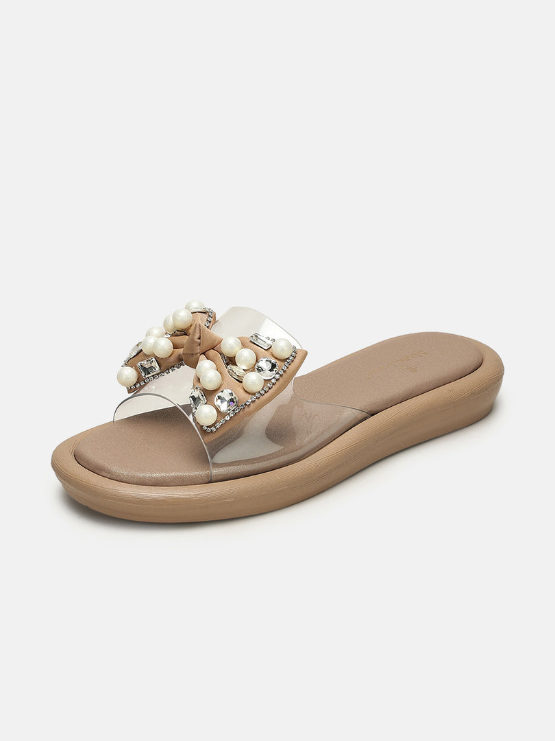 Embellished-Party-Open Toe Flats