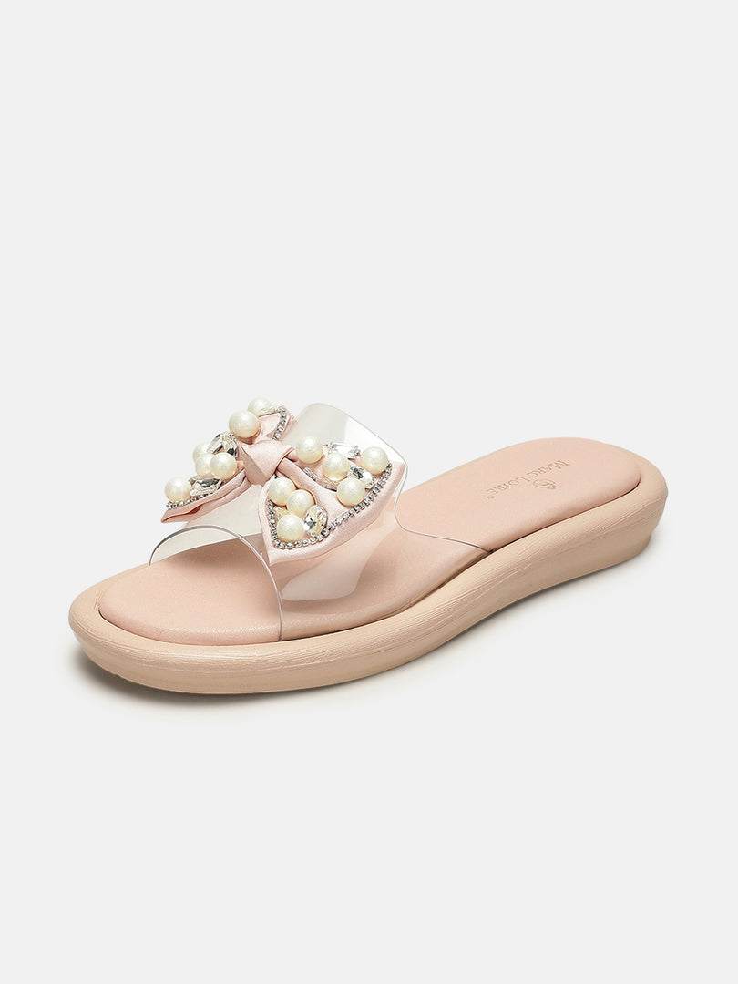 Embellished-Party-Open Toe Flats