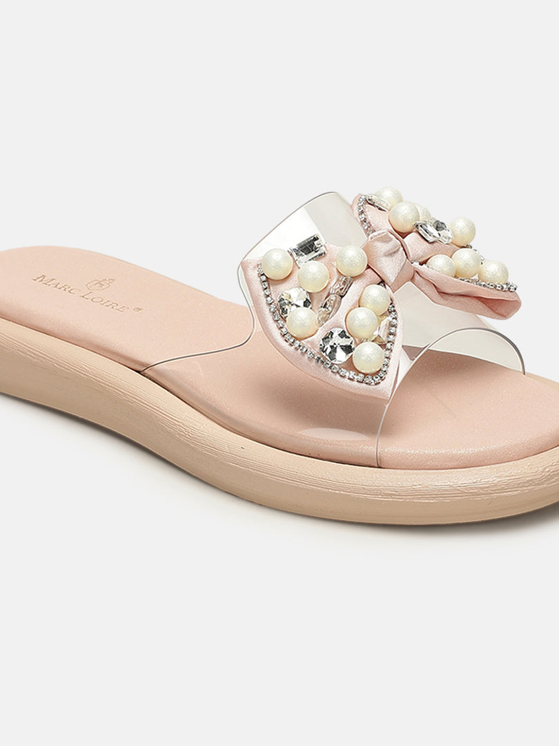 Embellished-Party-Open Toe Flats