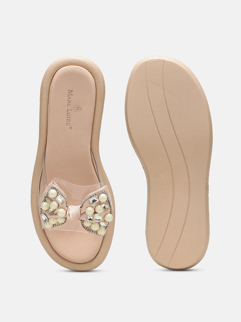 Embellished-Party-Open Toe Flats