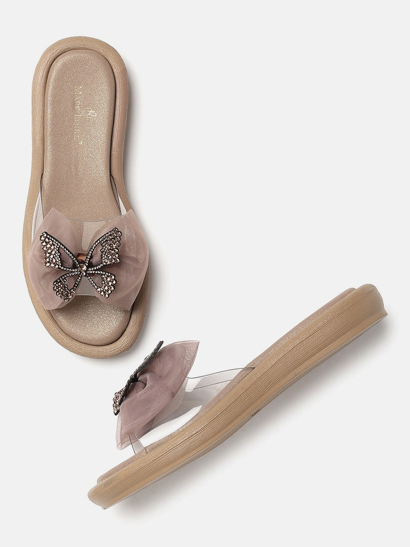 Embellished-Party-Open Toe Flats