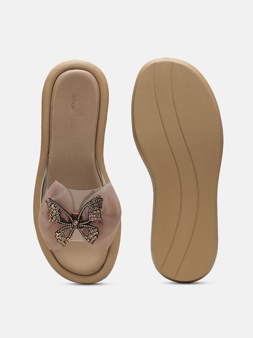 Embellished-Party-Open Toe Flats