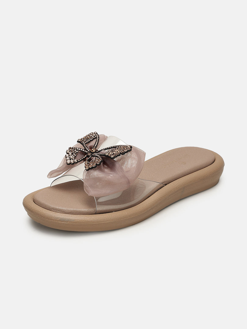 Embellished-Party-Open Toe Flats