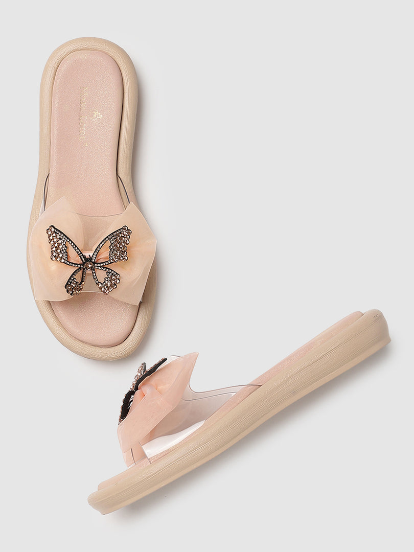 Embellished-Party-Open Toe Flats