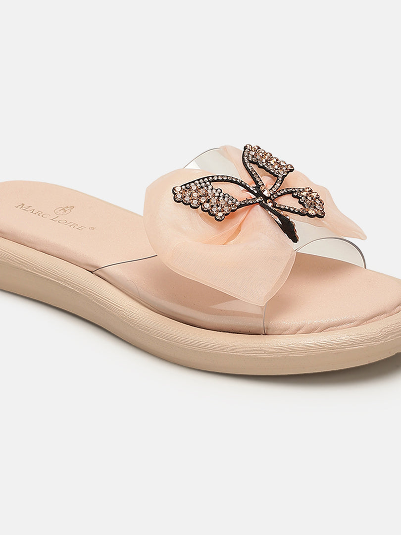 Embellished-Party-Open Toe Flats
