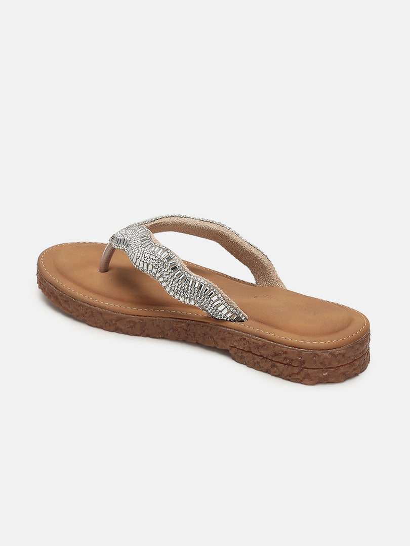 Embellished-Party-Open Toe Flats