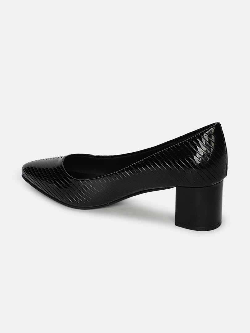 Pointed Toe Block Heel Pumps