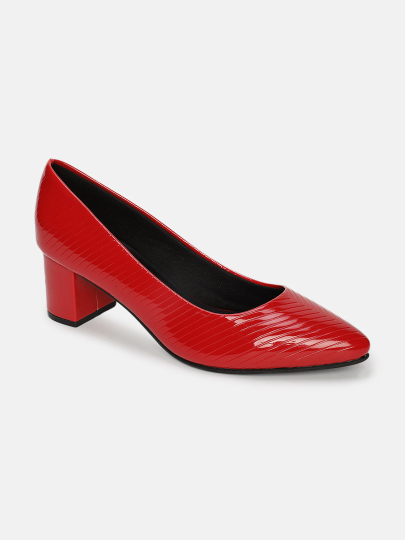 Pointed Toe Block Heel Pumps