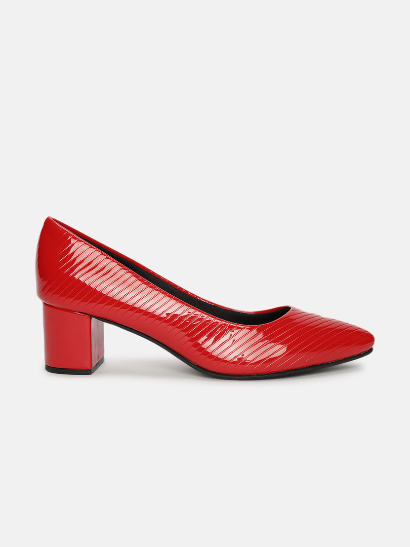 Pointed Toe Block Heel Pumps