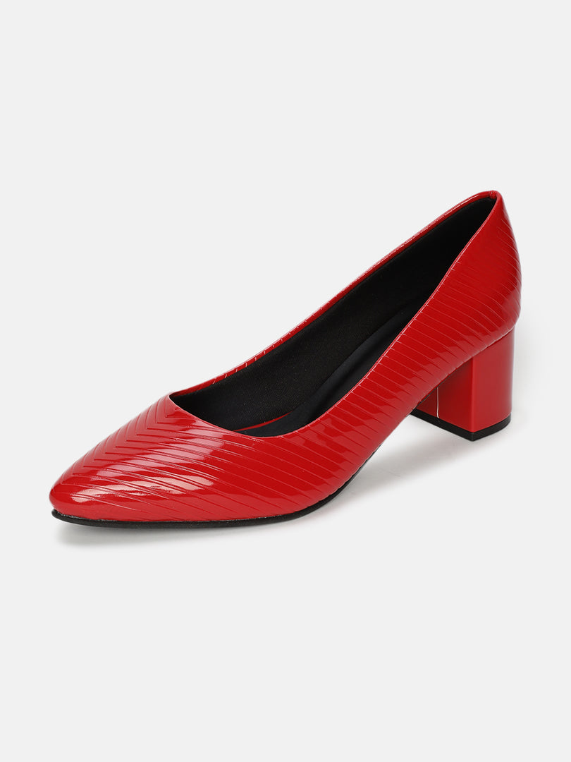 Pointed Toe Block Heel Pumps