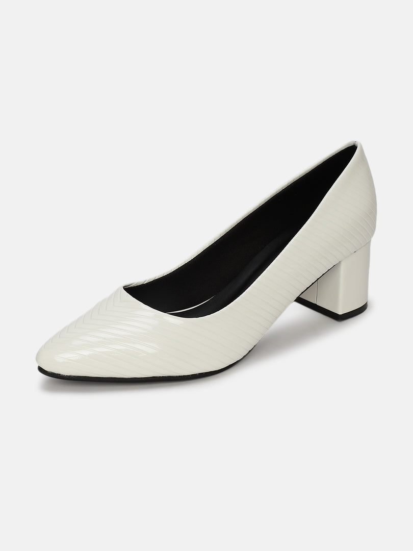 Pointed Toe Block Heel Pumps