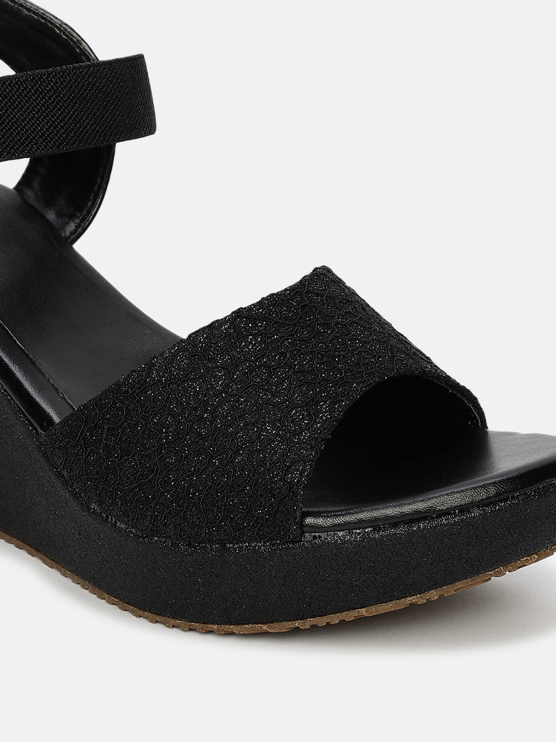 Embellished Open Toe Wedges