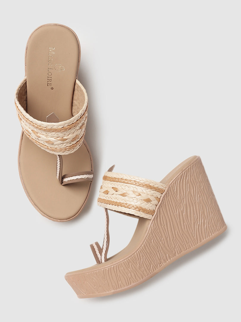 Woven Design-Wedge-Sandals-Heels