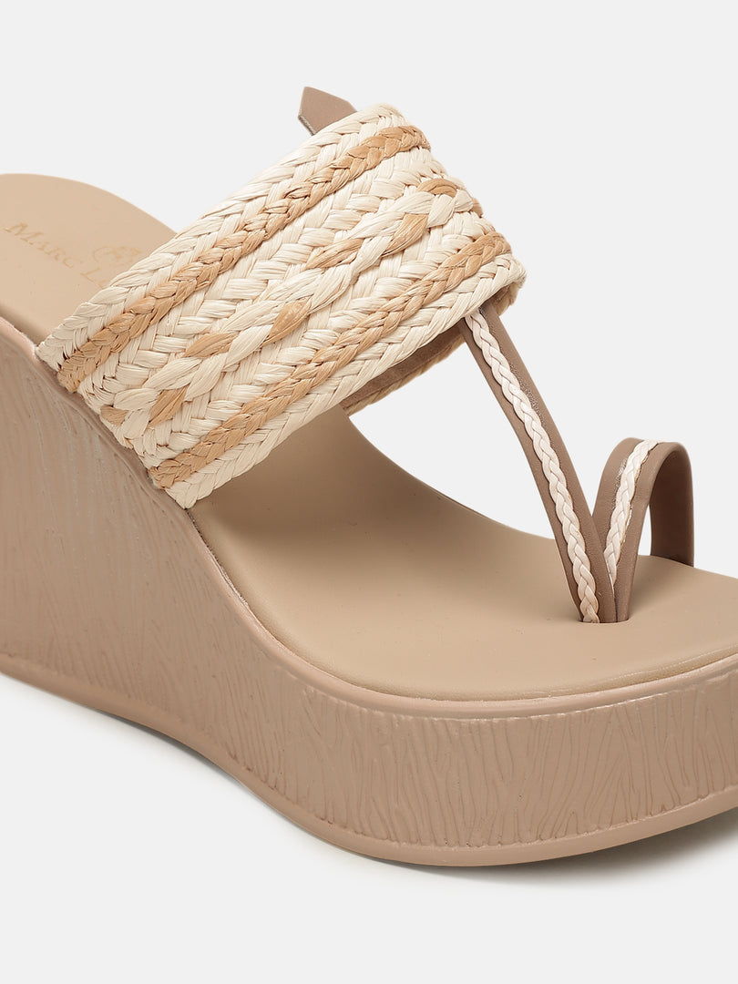 Woven Design-Wedge-Sandals-Heels