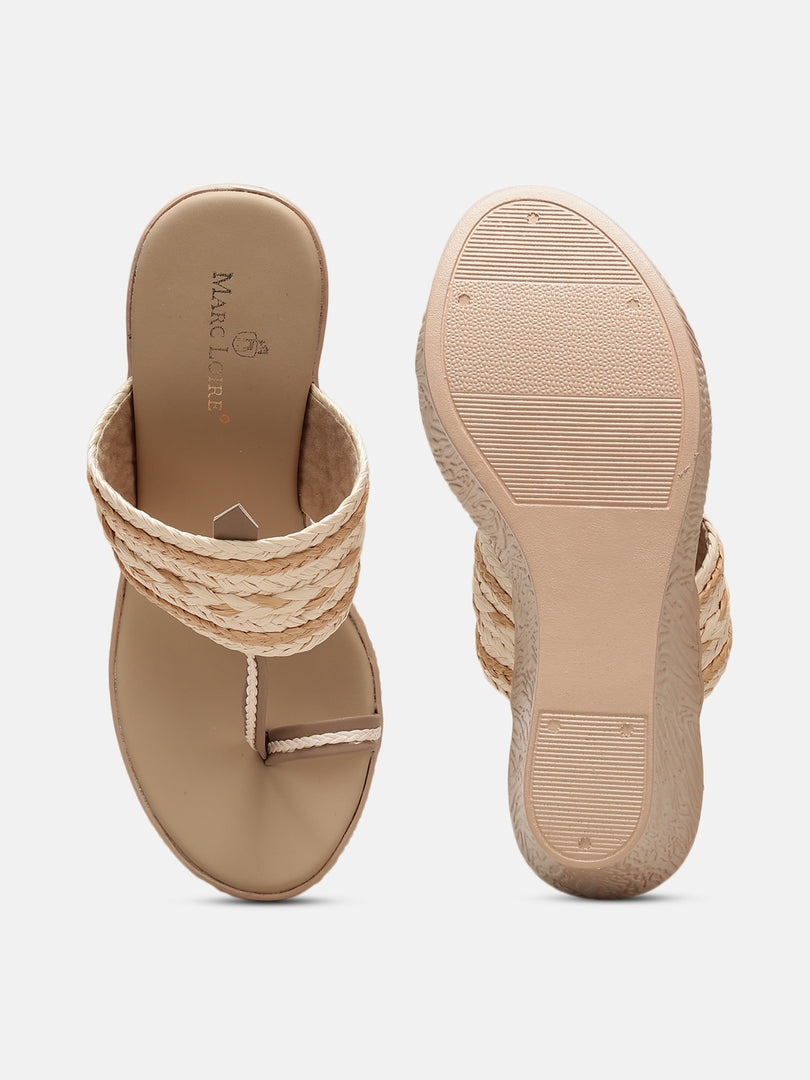 Woven Design-Wedge-Sandals-Heels