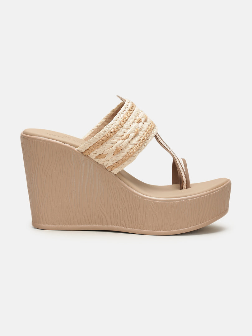 Woven Design-Wedge-Sandals-Heels