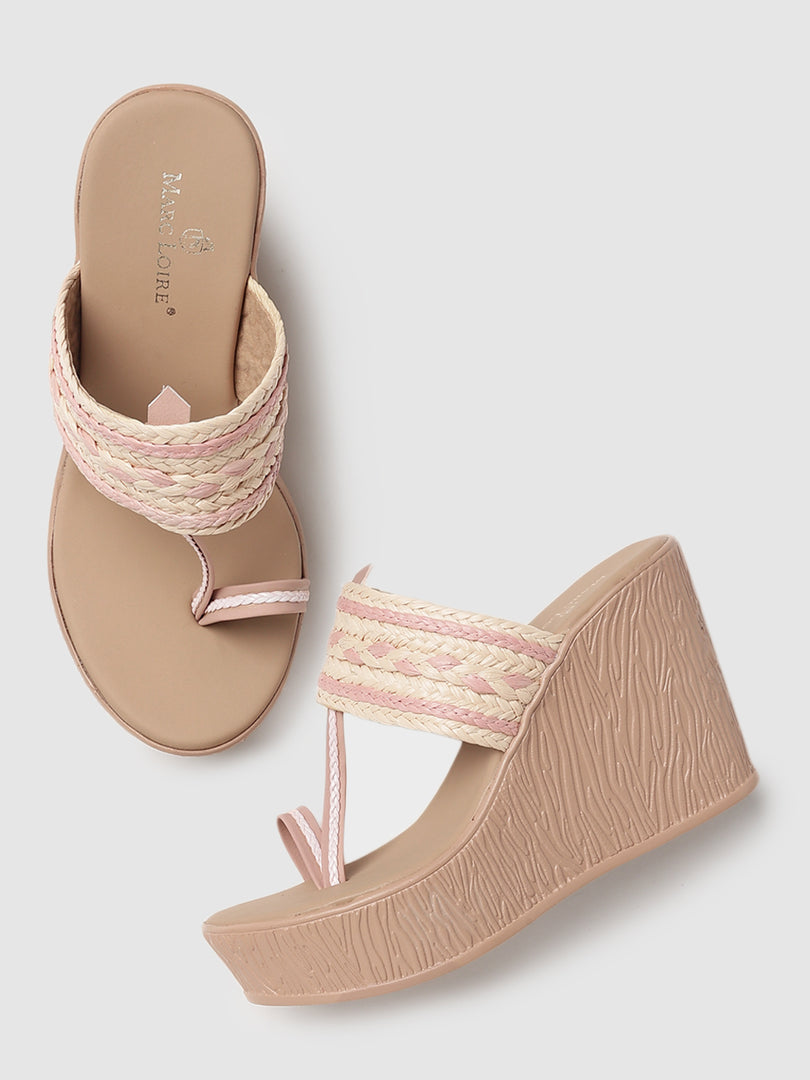 Woven Design-Wedge-Sandals-Heels
