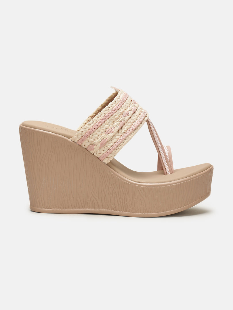 Woven Design-Wedge-Sandals-Heels