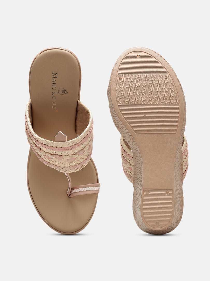 Woven Design-Wedge-Sandals-Heels
