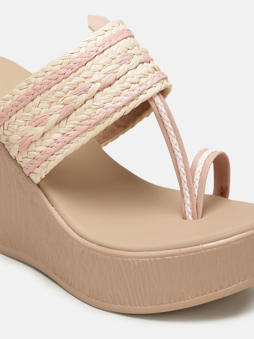 Woven Design-Wedge-Sandals-Heels